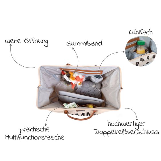 Childhome Wickeltasche Mommy Bag - Ecru / Schwarz