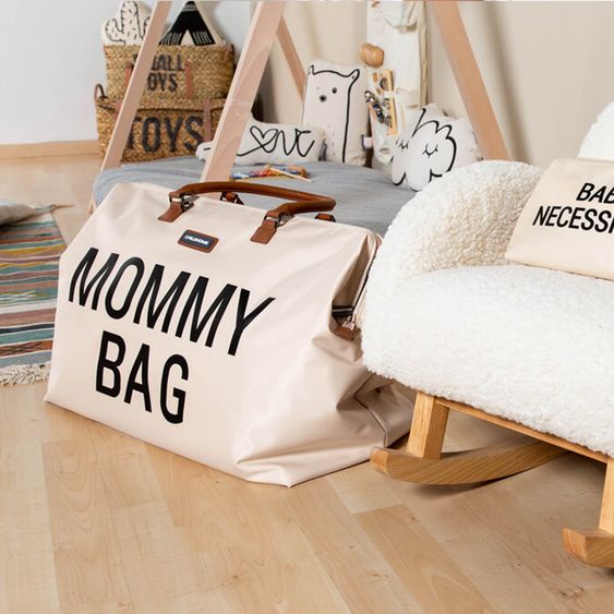 Childhome Wickeltasche Mommy Bag - Ecru / Schwarz