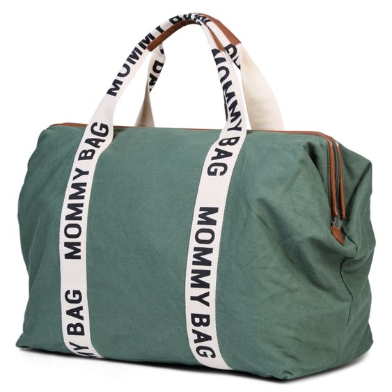 Childhome Wickeltasche Mommy Bag - Signature Canvas - Grün