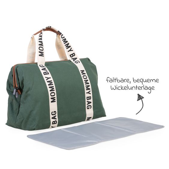 Childhome Wickeltasche Mommy Bag - Signature Canvas - Grün