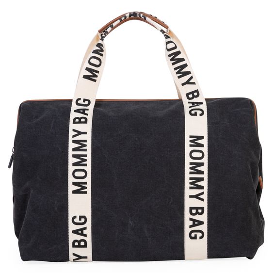 Childhome Wickeltasche Mommy Bag - Signature Canvas - Schwarz