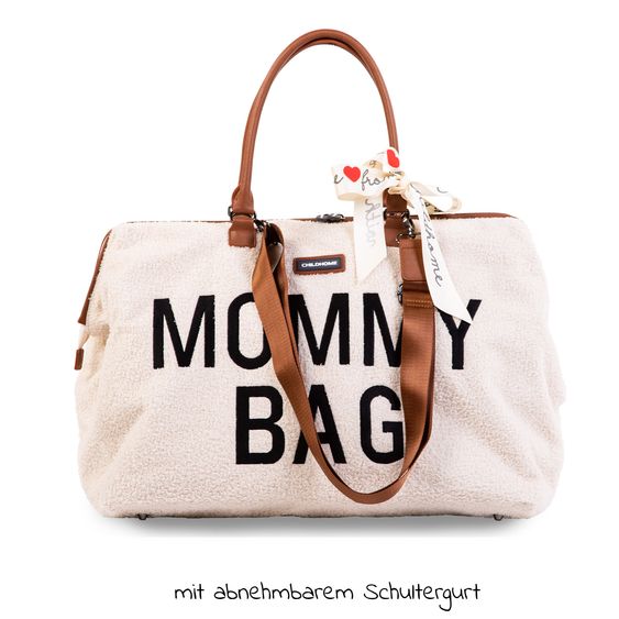 Childhome Wickeltasche Mommy Bag - Teddy - Ecru