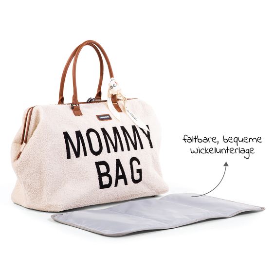 Childhome Wickeltasche Mommy Bag - Teddy - Ecru