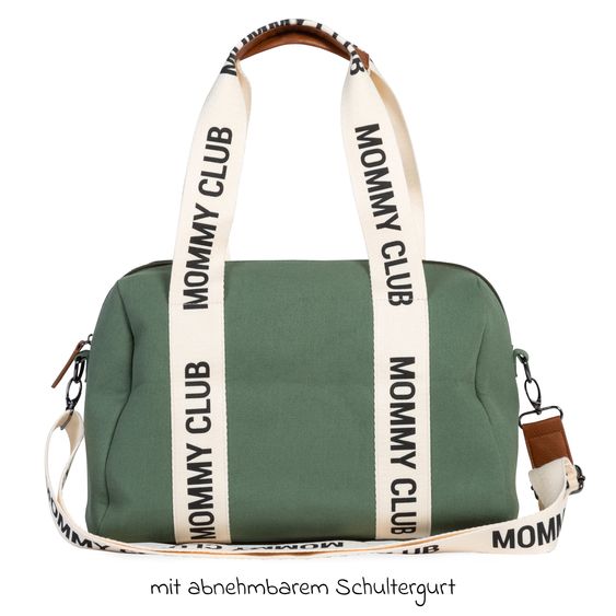 Childhome Wickeltasche Mommy Club - Signature Canvas - Grün