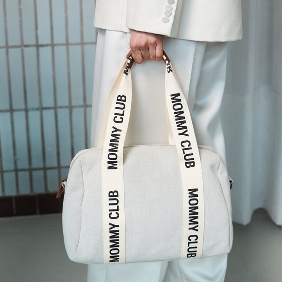 Childhome Wickeltasche Mommy Club - Signature Canvas - Offwhite