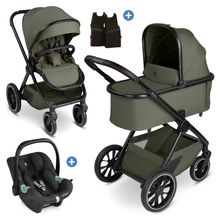 3in1 Stroller Set S Three incl. Carrycot, Sports Seat, Tulip Infant Car Seat & Adapter - Wheat / Bubble