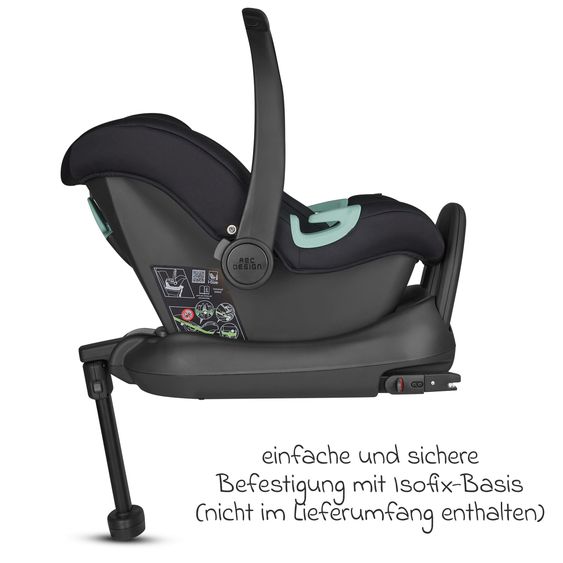circle by ABC Design 3in1 Kinderwagen-Set S Three inkl. Babywanne, Sportsitz, Babyschale Tulip Black & Adapter - Wheat