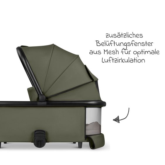 circle by ABC Design 3in1 Kinderwagen-Set S Three inkl. Babywanne, Sportsitz, Babyschale Tulip Graphite & Adapter - Wheat