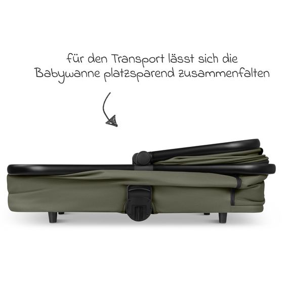 circle by ABC Design 3in1 Kinderwagen-Set S Three inkl. Babywanne, Sportsitz, Babyschale Tulip Graphite & Adapter - Wheat