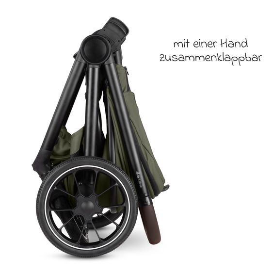 circle by ABC Design 3in1 Kinderwagen-Set S Three inkl. Babywanne, Sportsitz, Babyschale Tulip Graphite & Adapter - Wheat