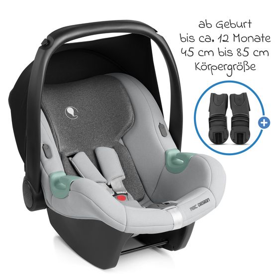 circle by ABC Design 3in1 Kinderwagen-Set S Three inkl. Babywanne, Sportsitz, Babyschale Tulip Pearl & Adapter - Wheat