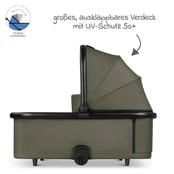 circle by ABC Design 3in1 Kinderwagen-Set S Three inkl. Babywanne, Sportsitz, Babyschale Tulip Pearl & Adapter - Wheat