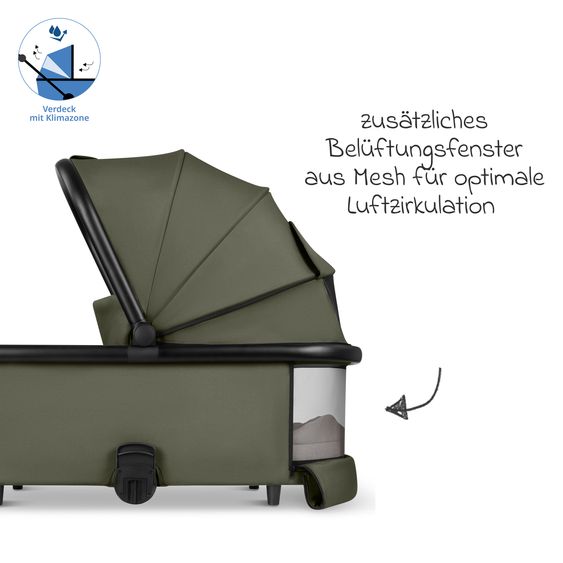 circle by ABC Design 3in1 Kinderwagen-Set S Three inkl. Babywanne, Sportsitz, Babyschale Tulip Pearl & Adapter - Wheat