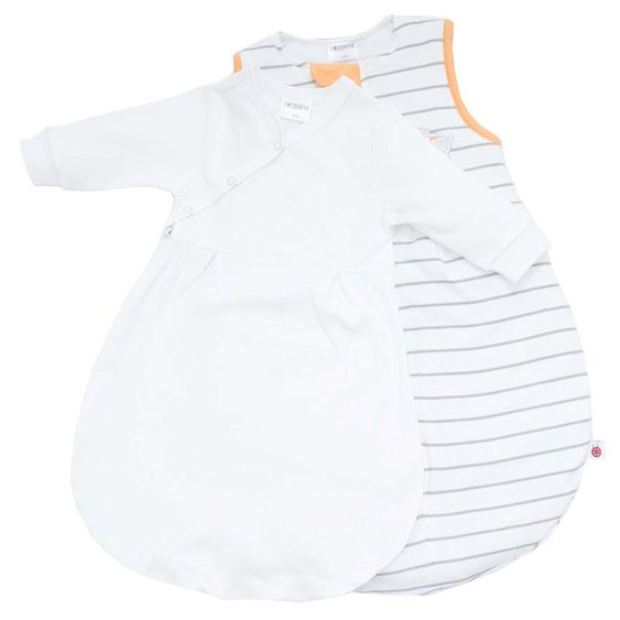 Coconette 2-tlg. Schlafsack-Set Streifen - Schäfchen - Beige - Gr. 50/56