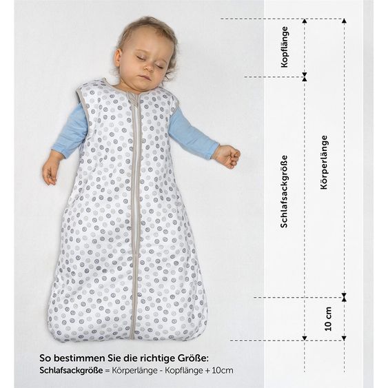 Coconette Schlafsack wattiert - Circle Weiß Grau - Gr. 70 cm