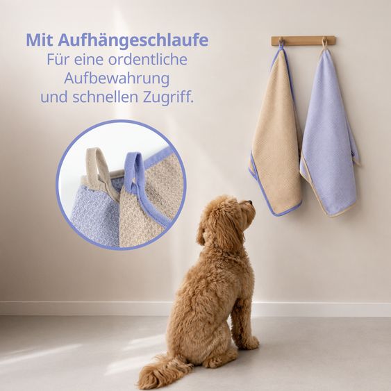 coona Hundehandtuch 2er Pack - Lavendel / Sand