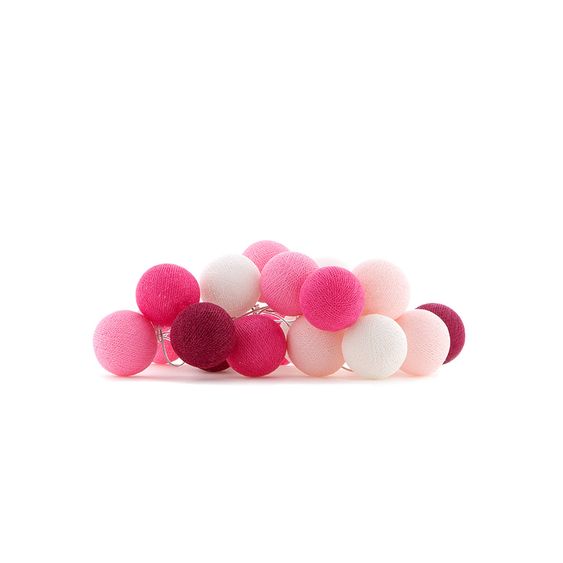 Cotton Ball Lights Cotton-Ball - Lichterkette - Pink - Gr. 20