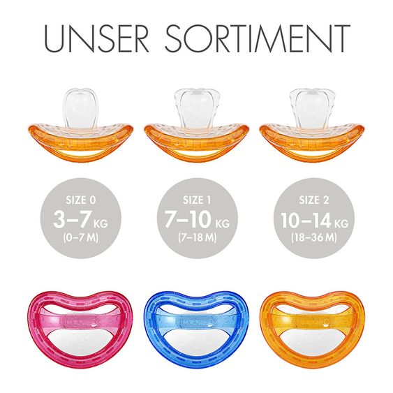 Curaprox Schnuller 2er Pack Biofunktional Duo - Silikon 7-18 M - Orange