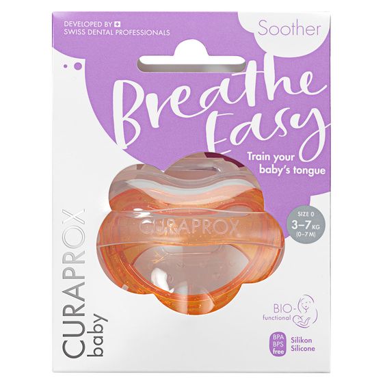 Curaprox Schnuller Biofunktional Single - Silikon 0-7 M - Orange
