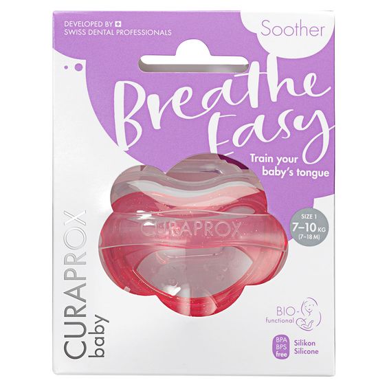 Curaprox Schnuller Biofunktional Single - Silikon 0-7 M - Pink