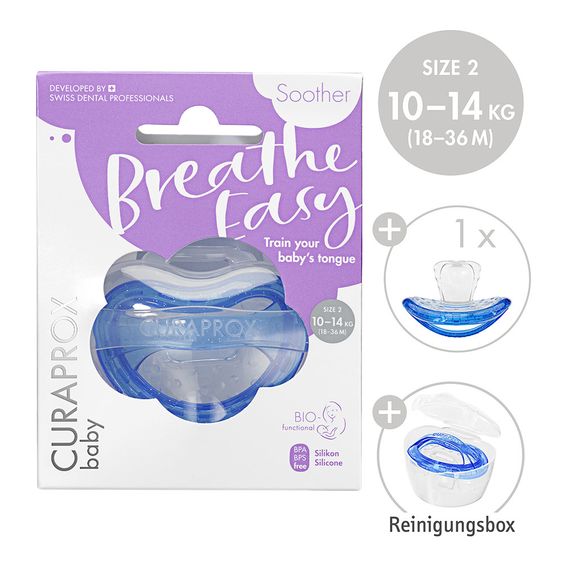 Curaprox Schnuller Biofunktional Single - Silikon 18-36 M - Blue