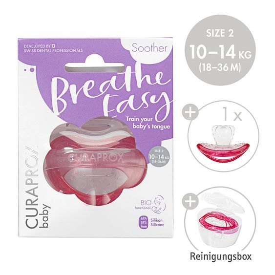 Curaprox Schnuller Biofunktional Single - Silikon 18-36 M - Pink