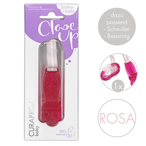 Curaprox Schnullerhalter Single - Pink