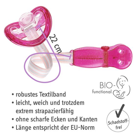 Curaprox Schnullerhalter Single - Pink