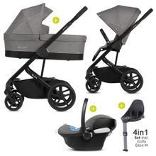 4in1 pram set Balios S incl. baby bath Cot S, baby seat Aton M i-Size & Isofix Base M - Manhattan Grey