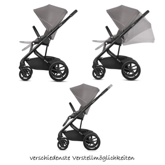 Cybex Kombi-Kinderwagen Balios S & Cot S - Manhattan Grey Mid Grey