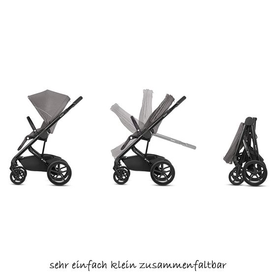 Cybex Kombi-Kinderwagen Balios S & Cot S - Manhattan Grey Mid Grey