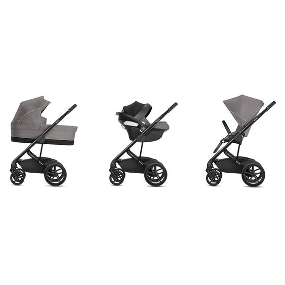 Cybex Kombi-Kinderwagen Balios S & Cot S - Manhattan Grey Mid Grey
