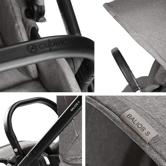 Cybex Kombi-Kinderwagen Balios S & Cot S - Manhattan Grey Mid Grey