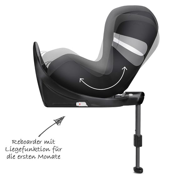 Cybex Reboarder-Kindersitz Sirona M2 i-Size inkl. Base - Manhattan Grey Mid Grey