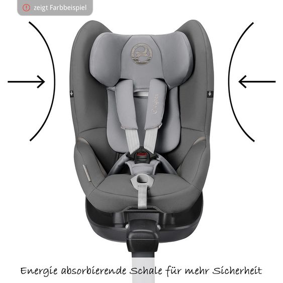 Cybex Reboarder-Kindersitz Sirona M2 i-Size inkl. Base - Pepper Black Dark Grey