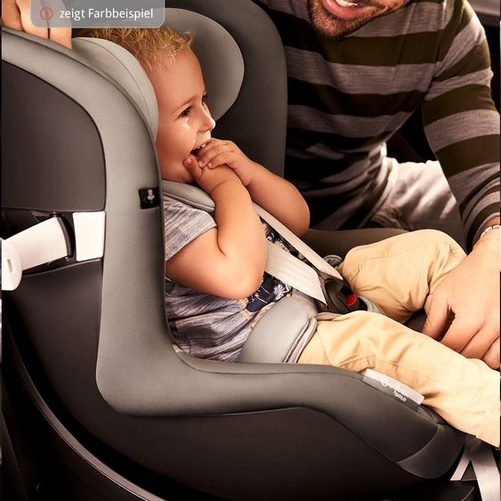 Cybex Reboarder-Kindersitz Sirona M2 i-Size inkl. Base - Pepper Black Dark Grey