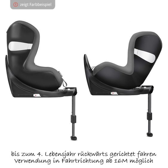 Cybex Reboarder-Kindersitz Sirona M2 i-Size inkl. Base - Pepper Black Dark Grey