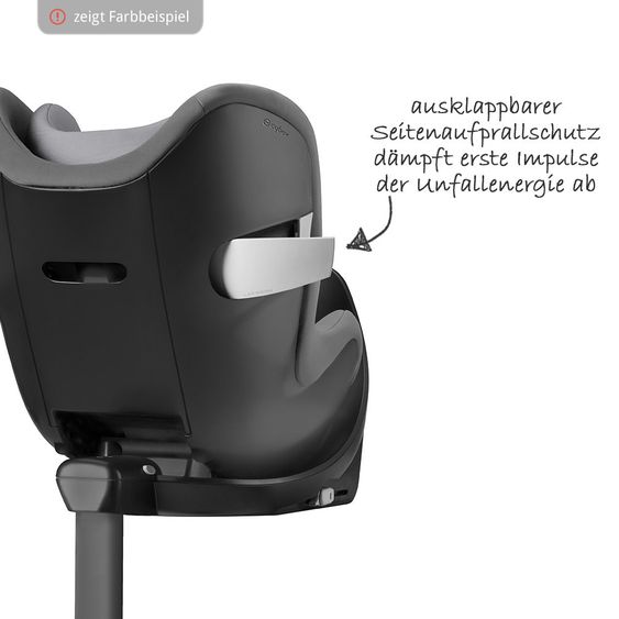 Cybex Reboarder-Kindersitz Sirona M2 i-Size inkl. Base - Pepper Black Dark Grey