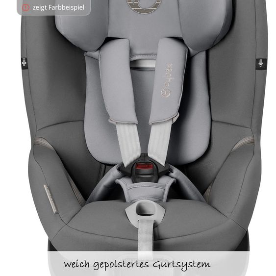 Cybex Reboarder-Kindersitz Sirona M2 i-Size inkl. Base - Pepper Black Dark Grey