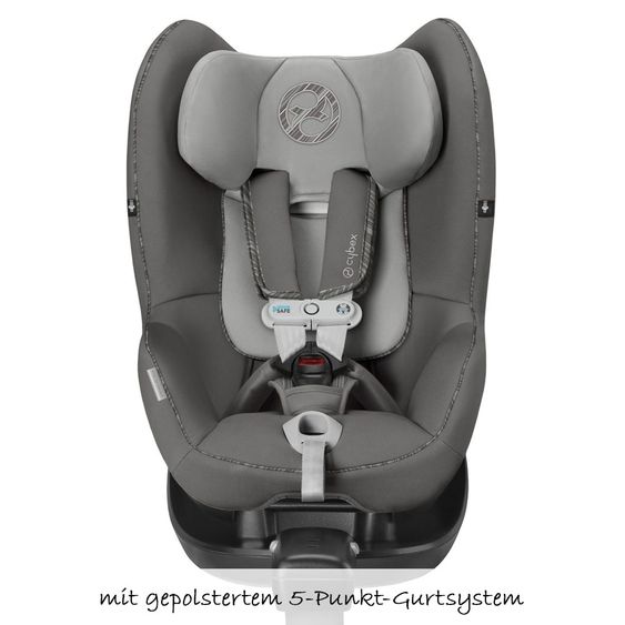 Cybex Reboarder-Kindersitz Sirona M2 i-Size mit Sensorsafe inkl. Base M - Manhattan Grey Mid Grey