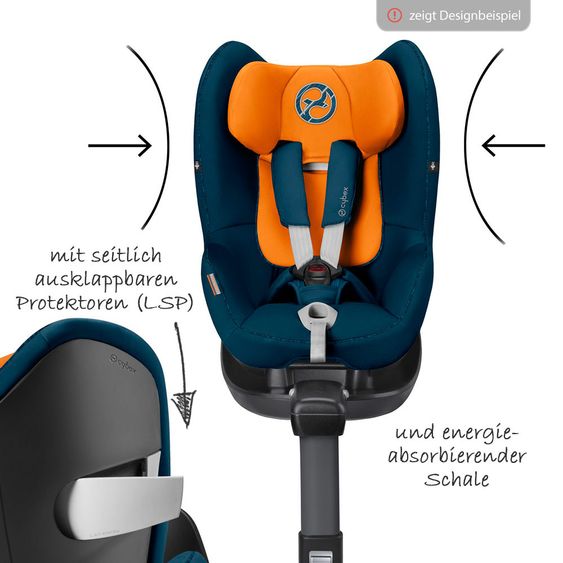 Cybex Reboarder-Kindersitz Sirona M2 i-Size mit Sensorsafe inkl. Base M - Urban Black