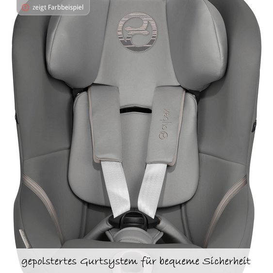 Cybex Reboarder-Kindersitz Sirona S i-Size inkl. Base - Pepper Black Dark Grey