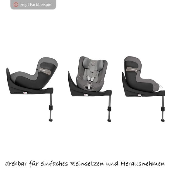 Cybex Reboarder-Kindersitz Sirona S i-Size inkl. Base - Pepper Black Dark Grey