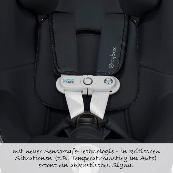 Cybex Reboarder-Kindersitz Sirona S i-Size mit Sensorsafe inkl. Base M - Urban Black