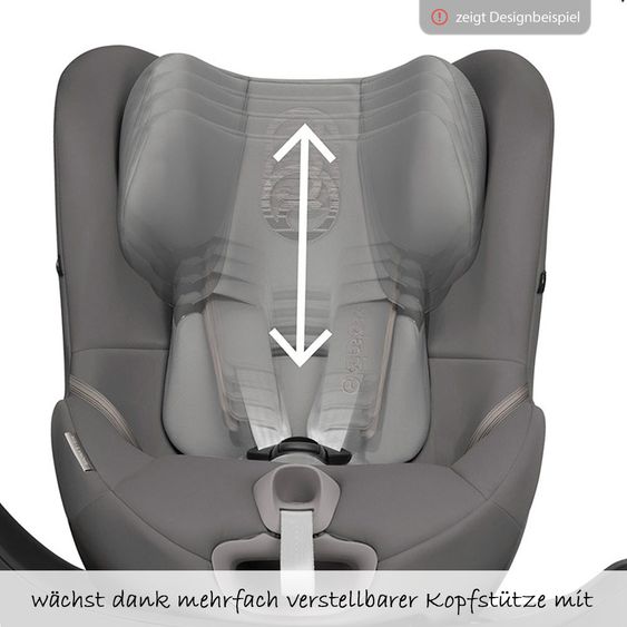 Cybex Reboarder-Kindersitz Sirona S i-Size mit Sensorsafe inkl. Base M - Urban Black