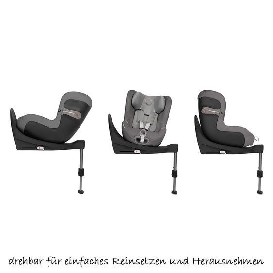 Cybex Reboarder-Kindersitz Sirona S i-Size mit Sensorsafe inkl. Base M - Urban Black