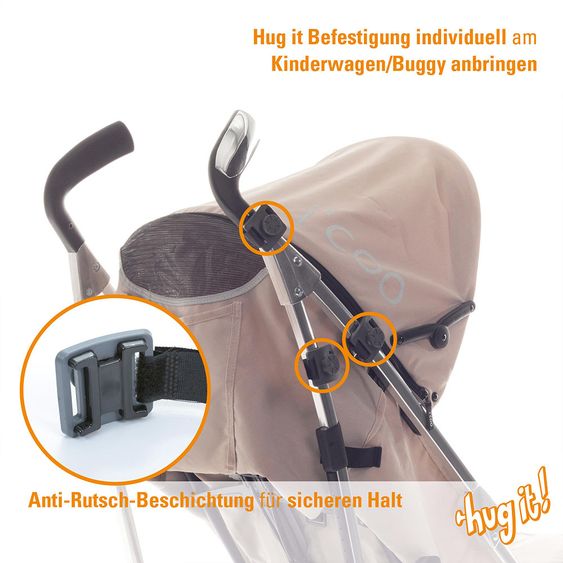 Diago Pack of 2 fixing hooks Hug it! for stroller - Gray