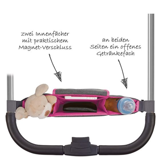 Diago Kinderwagen-Organizer - Grau Magenta