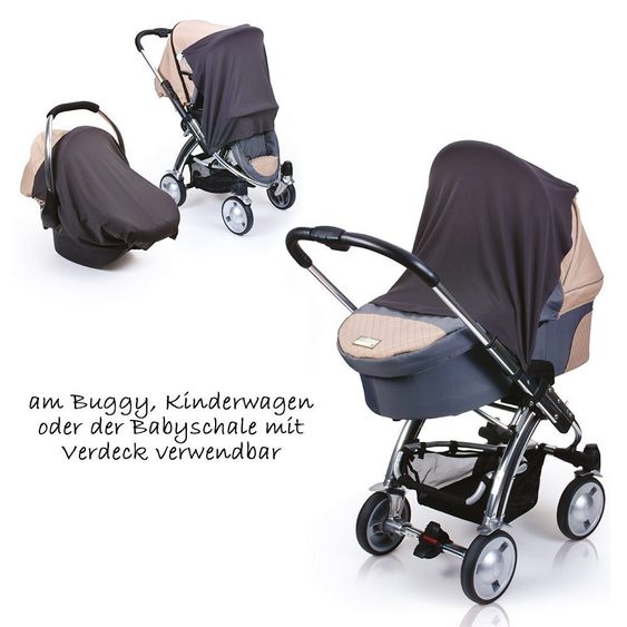 Diago Schlummertuch mit Plastikclips & Klettbändern - Ebony