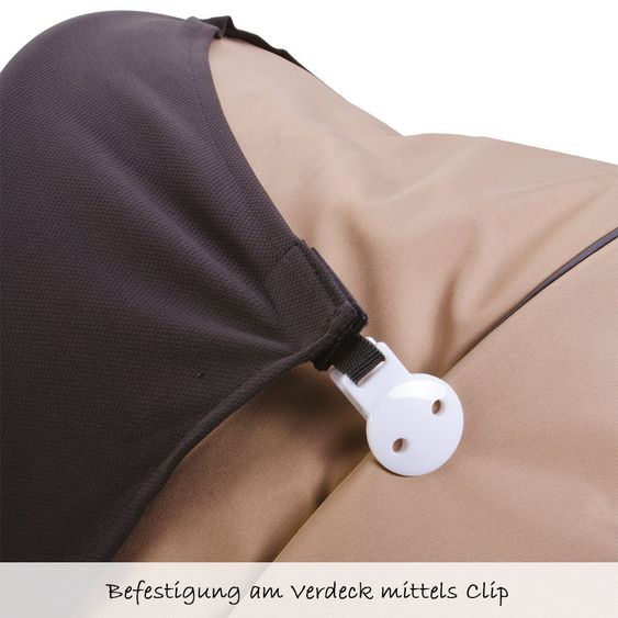 Diago Schlummertuch mit Plastikclips & Klettbändern - Ebony